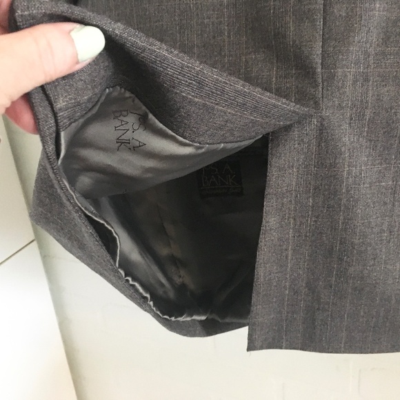 JoS. A. Bank Men’s Blazer Signature Gold Model Gordon Charcoal Gray/Cream Sz 42S - Picture 7 of 13